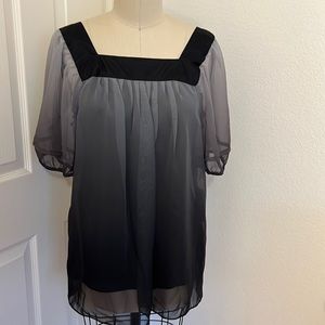 Nicole Miller Square Neck Pullover Romantic Blouse